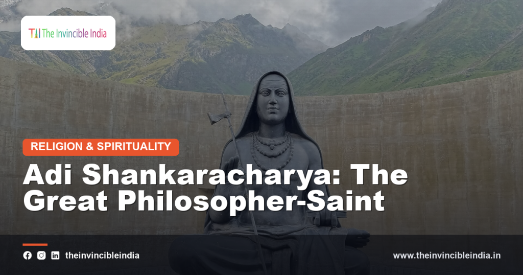 A statue of Adi Shankaracharya, the great philosopher-saint of Hindu tradition