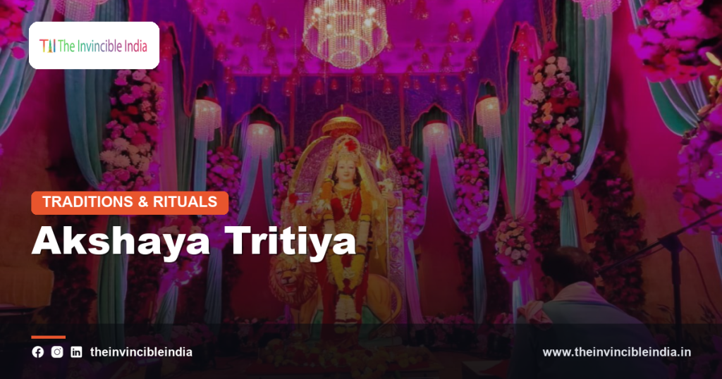 A family performing prayers to mark the auspicious day of Akshaya Tritiya