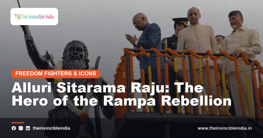 A memorial statue of Alluri Sitarama Raju, leader of the Rampa Rebellion
