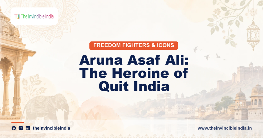 A statue of Aruna Asaf Ali, heroine of the Quit India Movement