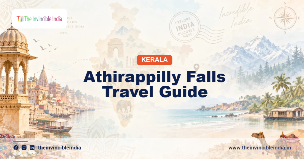 Athirappilly Falls, Kerala's largest waterfall, dropping over rock on the Chalakudy river in Thrissur district