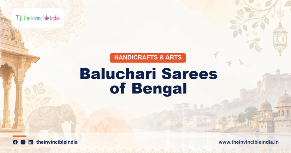 Baluchari silk saree pallu with woven pictorial motifs