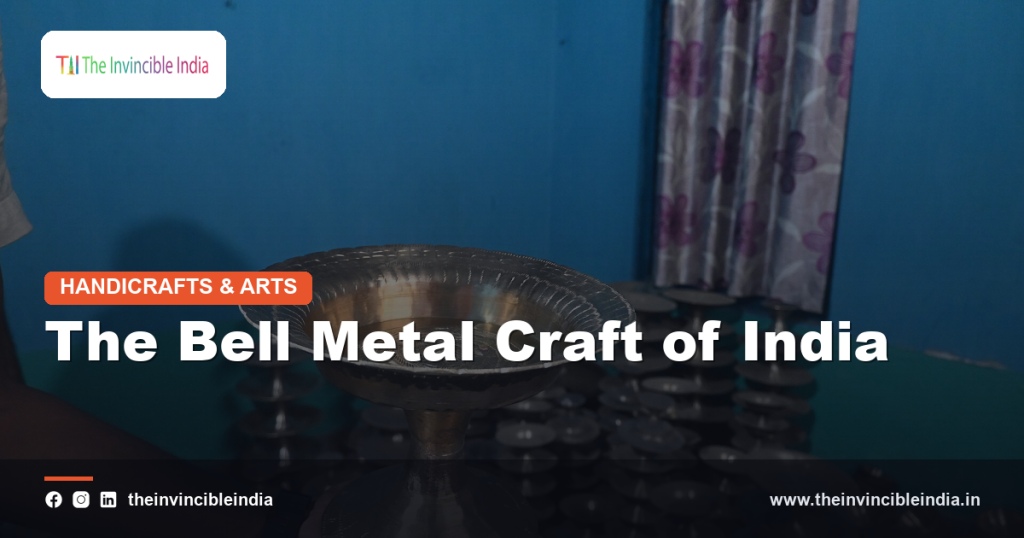 Traditional bell metal vessels and bells crafted in India