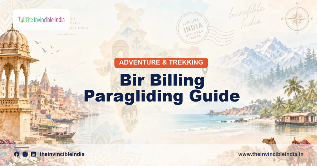 Bir Billing paragliding: a tandem glider over the Kangra valley in Himachal Pradesh between the Billing take-off and Bir landing