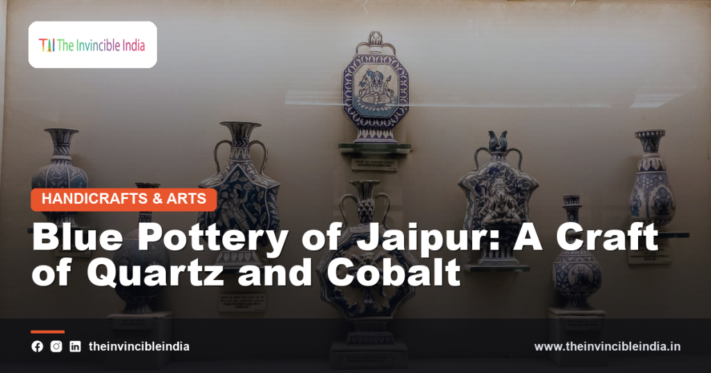 Vivid blue pottery of Jaipur with cobalt and turquoise floral designs