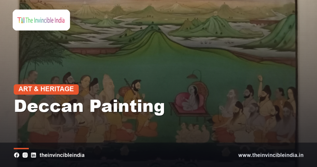 A richly coloured Deccan miniature painting from the courts of the Deccan sultanates