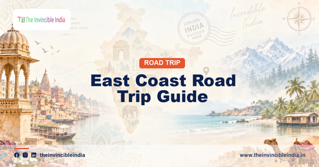 East Coast Road trip route map from Chennai to Pondicherry along the Bay of Bengal in Tamil Nadu