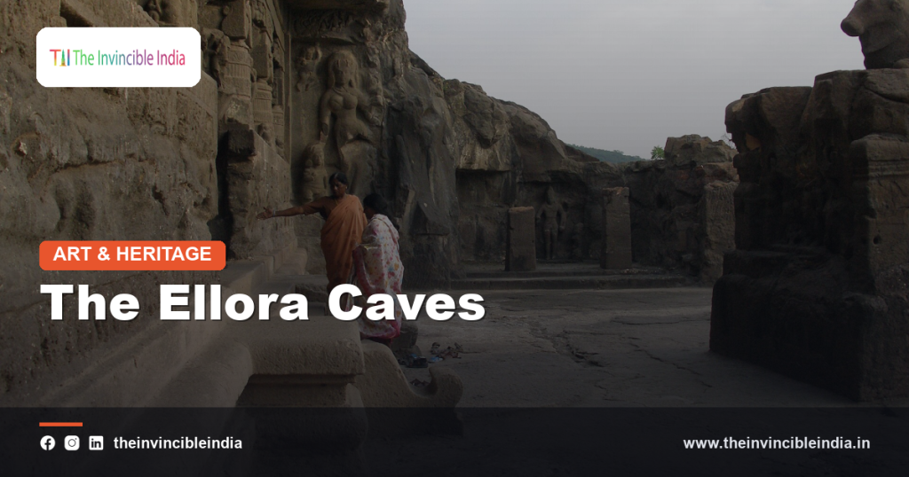 Rock-cut facade of the Kailasa temple at the Ellora Caves