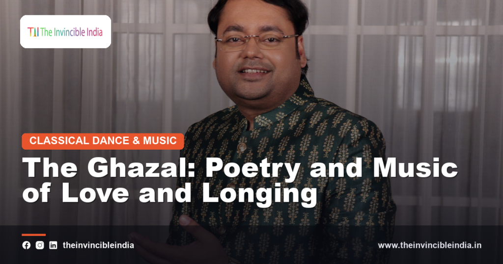 A ghazal performance with a singer accompanied by harmonium and tabla