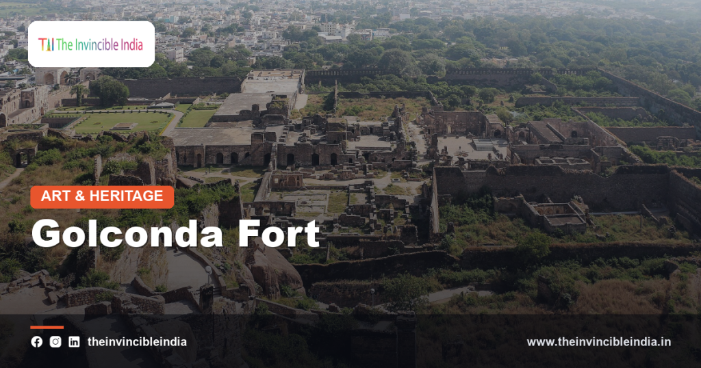 Granite ramparts and gateway of Golconda Fort near Hyderabad