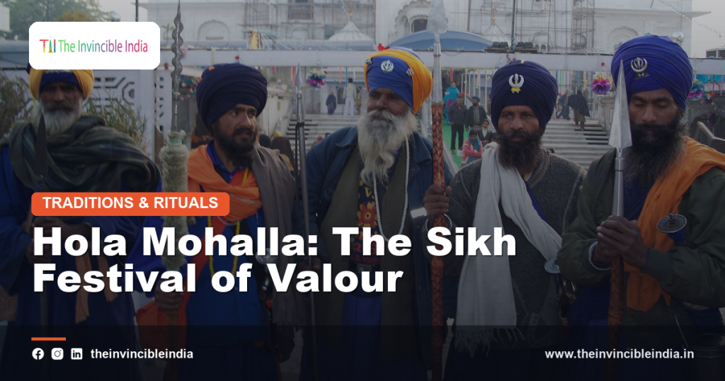 Nihang Sikh warriors performing martial arts during Hola Mohalla at Anandpur Sahib