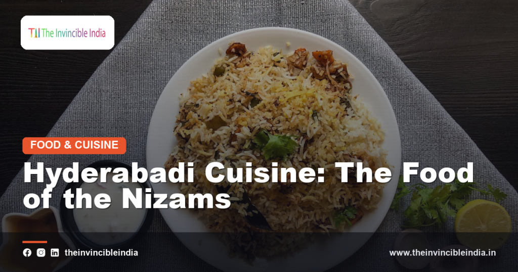 A platter of aromatic Hyderabadi biryani and accompaniments