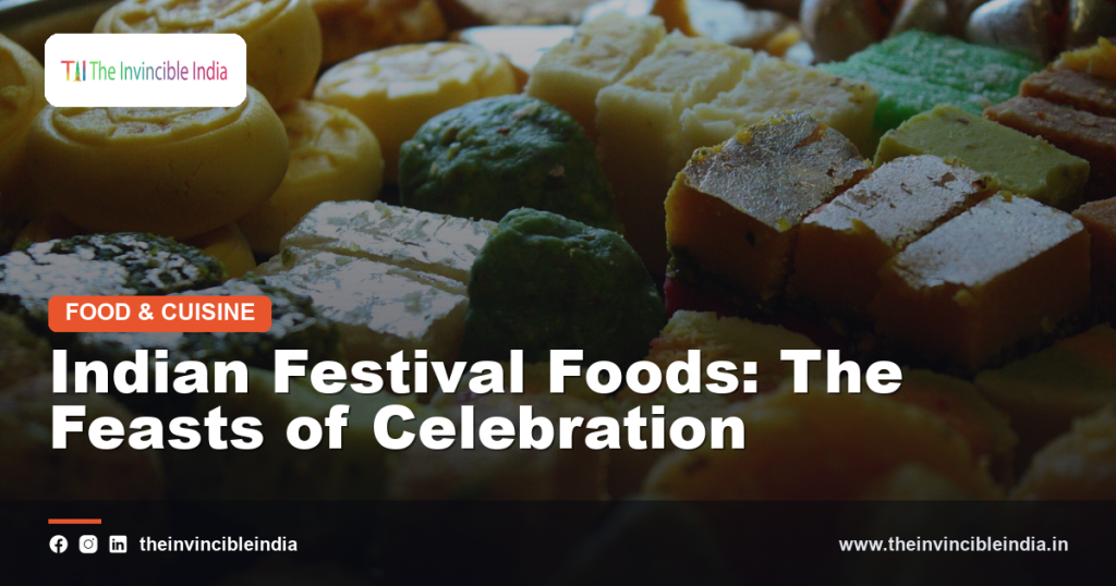 A festive spread of Indian sweets and dishes