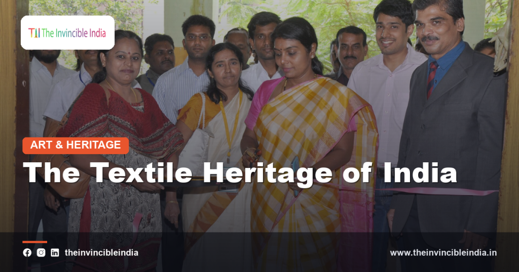 Traditional Indian handloom textile weaving showcasing rich colour and pattern