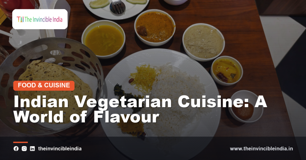 A colourful spread of Indian vegetarian dishes