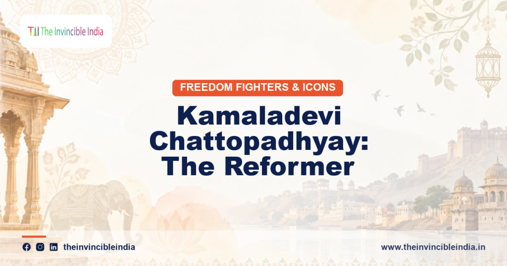 A portrait of Kamaladevi Chattopadhyay, freedom fighter and champion of Indian handicrafts