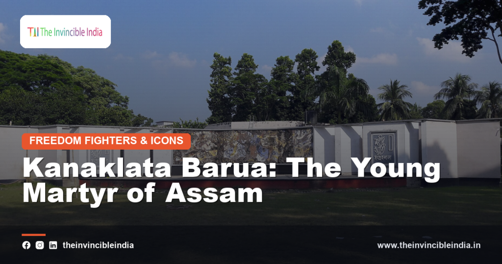 A memorial statue of Kanaklata Barua, the young martyr of Assam