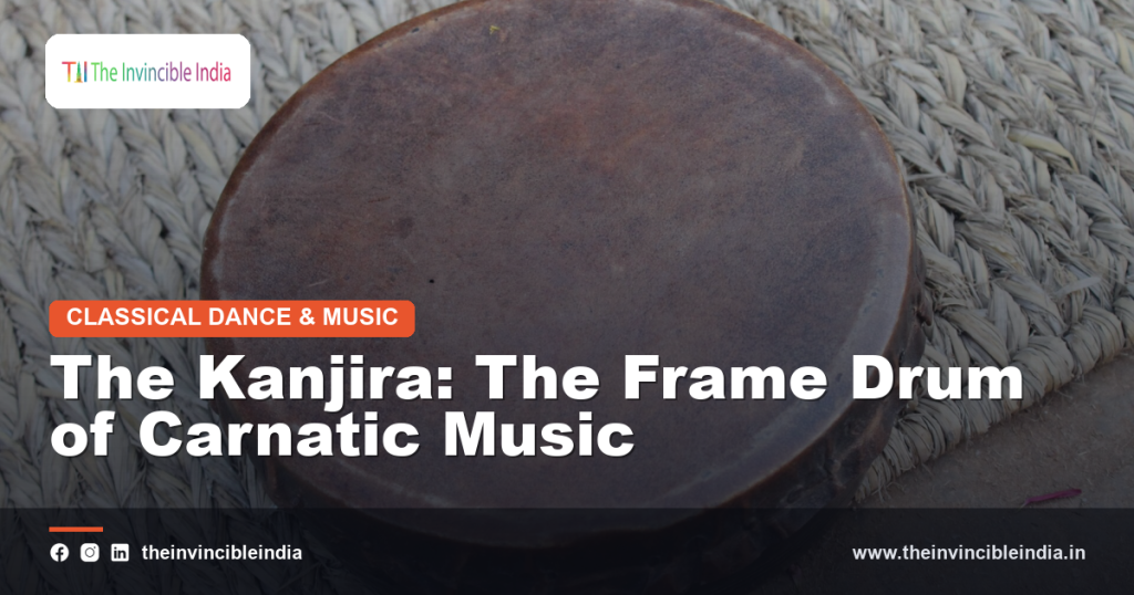 A kanjira, the small South Indian frame drum used in Carnatic music