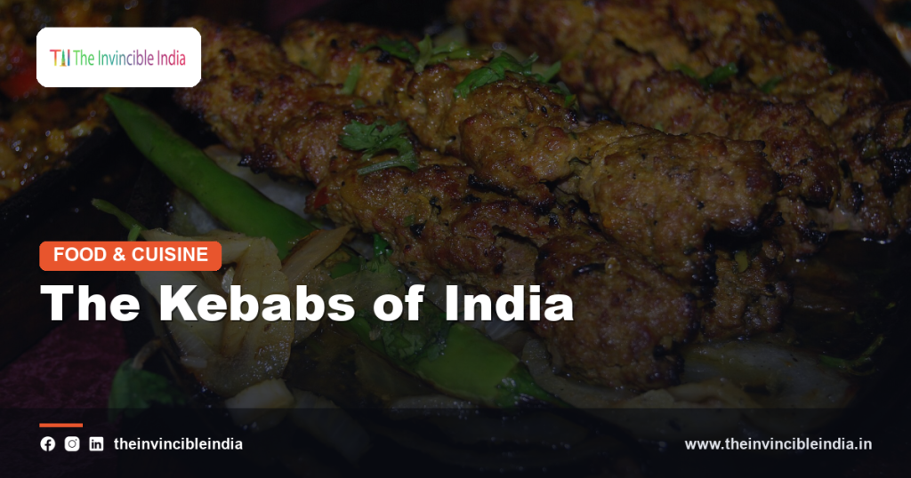A platter of assorted Indian kebabs with accompaniments