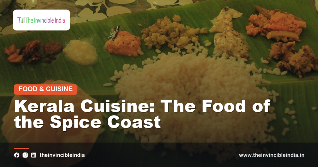 A traditional Kerala sadya feast on a banana leaf