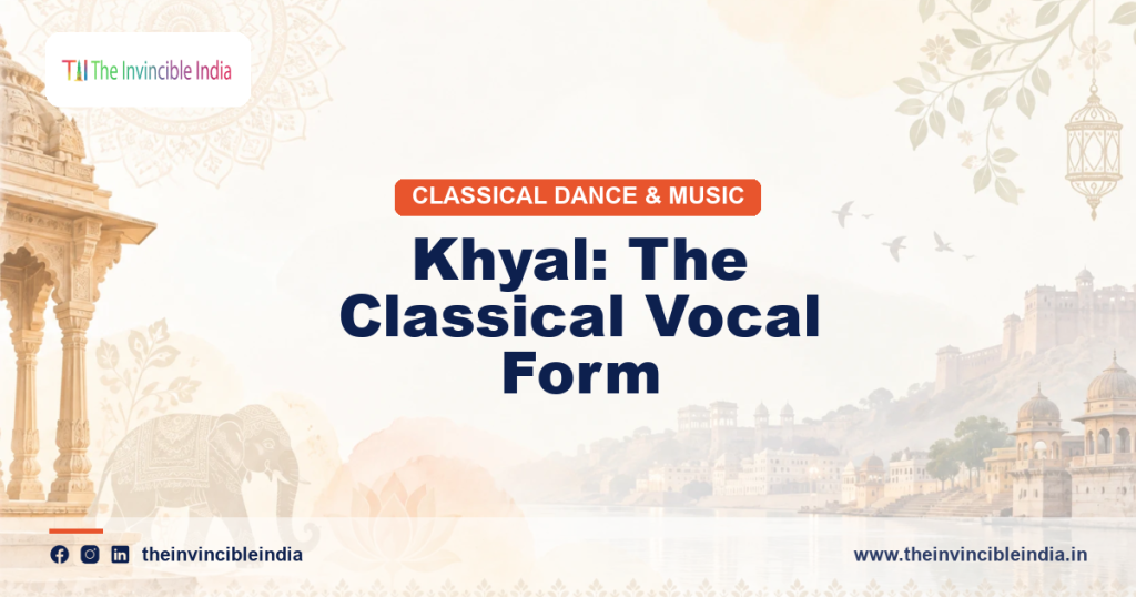 A khyal vocalist performing Hindustani classical music with tabla accompaniment