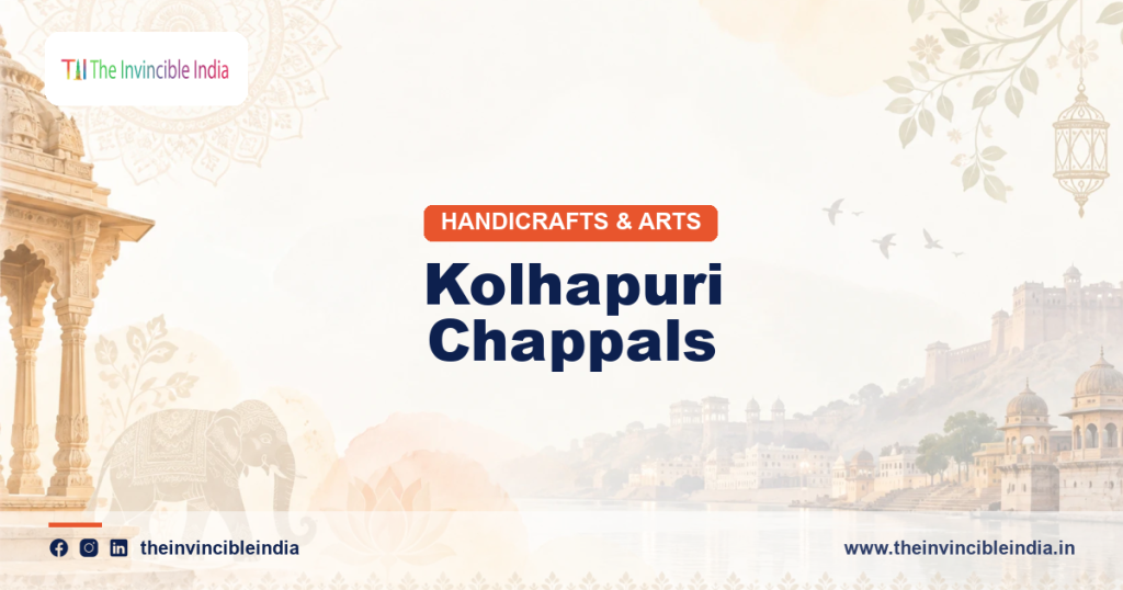 Handcrafted brown leather Kolhapuri chappals from Maharashtra