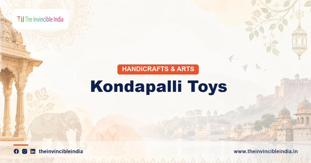 Hand-carved and painted Kondapalli wooden toys depicting village life