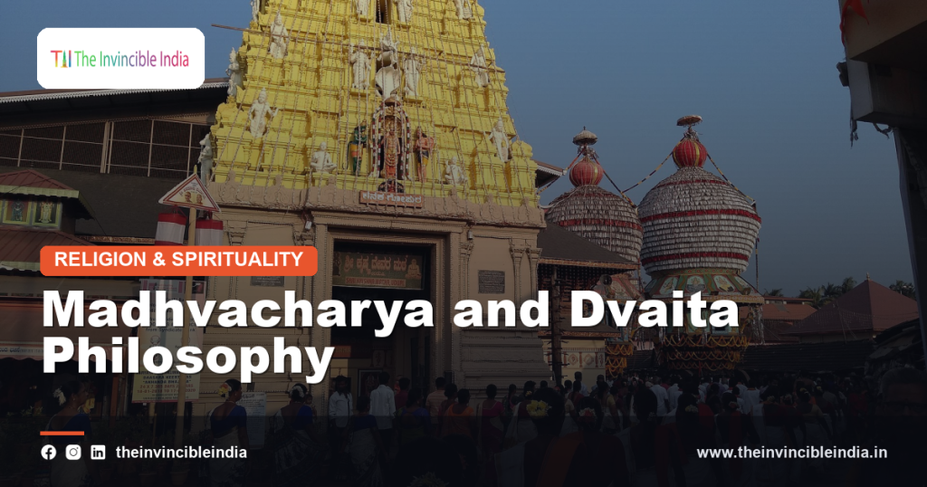 Statue and temple associated with Madhvacharya and the Dvaita tradition