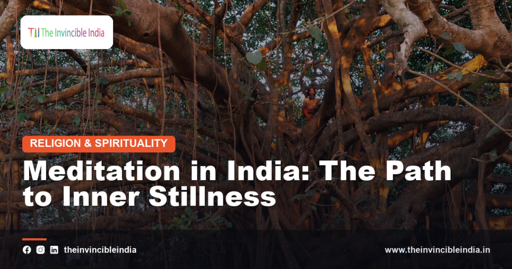 A person meditating, expressing the Indian tradition of meditation