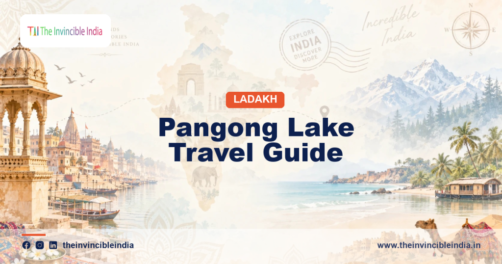 The blue expanse of Pangong Lake ringed by bare mountains on the Indian shore in eastern Ladakh