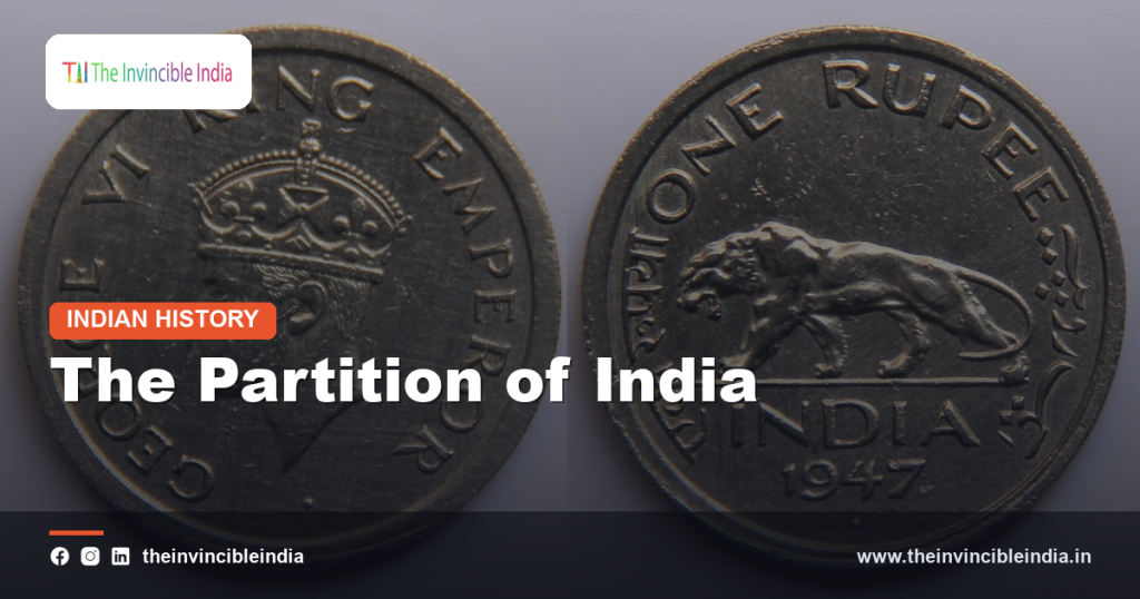 A historical scene evoking the Partition of India and the transfer of power in 1947