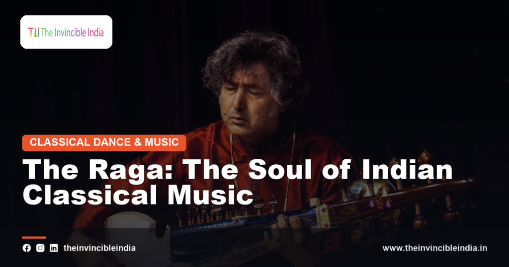 A sitar player performing a raga at an Indian classical music concert
