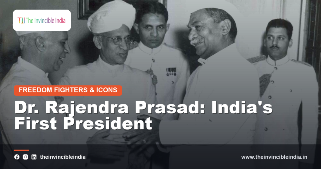 A portrait of Dr. Rajendra Prasad, India's first President