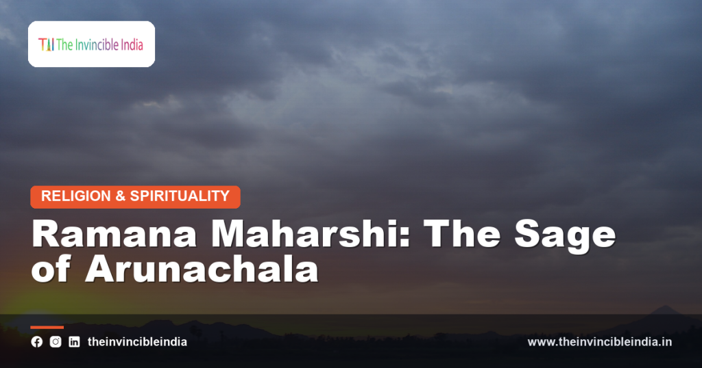 Arunachala hill and ashram associated with Ramana Maharshi