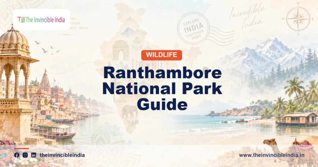 Ranthambore National Park safari guide with Ranthambore Fort above the tiger reserve near Sawai Madhopur, Rajasthan