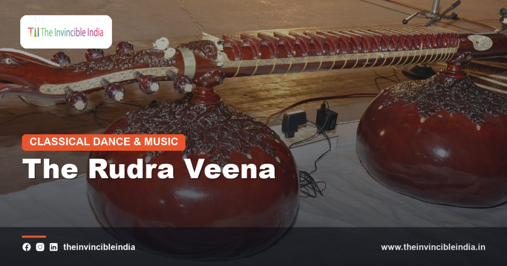 A rudra veena, the ancient stick zither instrument associated with dhrupad music