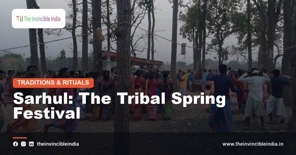 Sal tree flowers and traditional offerings during the Sarhul festival