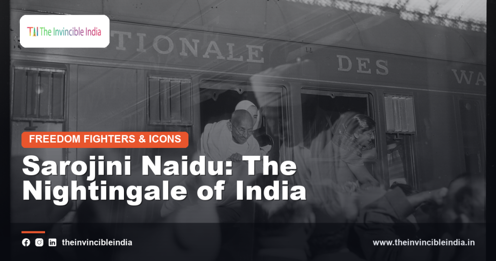 A portrait of Sarojini Naidu, the Nightingale of India
