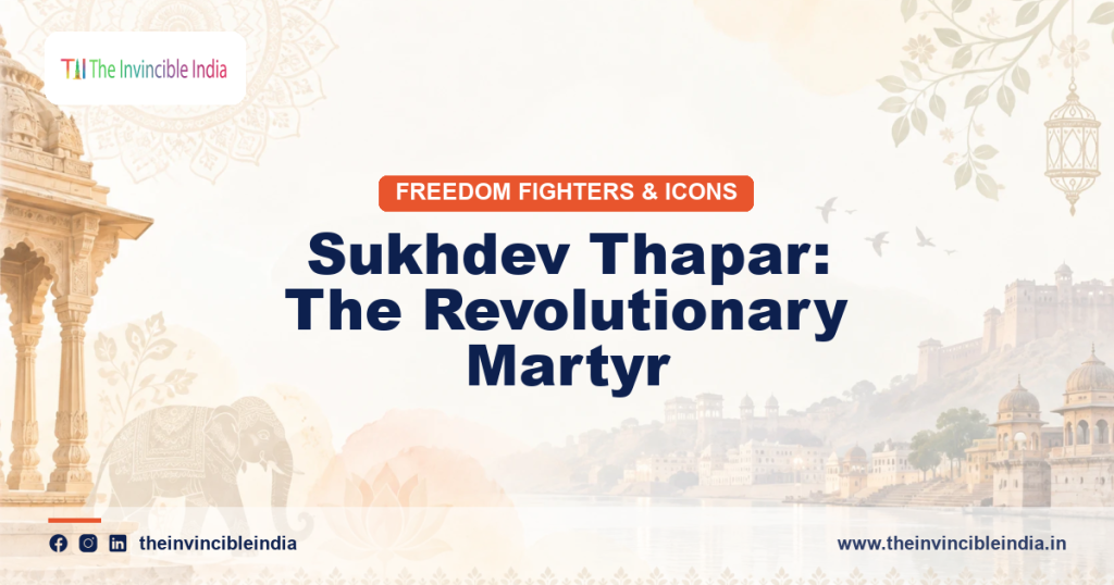 A memorial statue of Sukhdev Thapar, revolutionary freedom fighter of Punjab