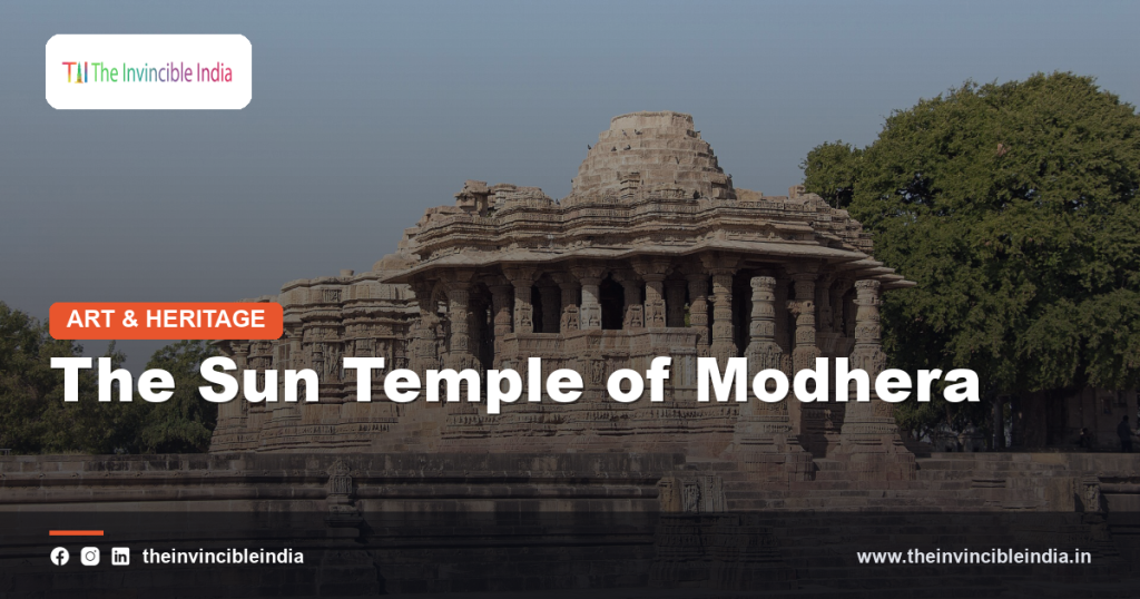 The carved stone facade and stepped tank of the Sun Temple at Modhera in Gujarat