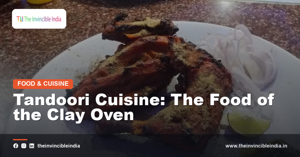 Tandoori chicken and naan cooked in a clay oven