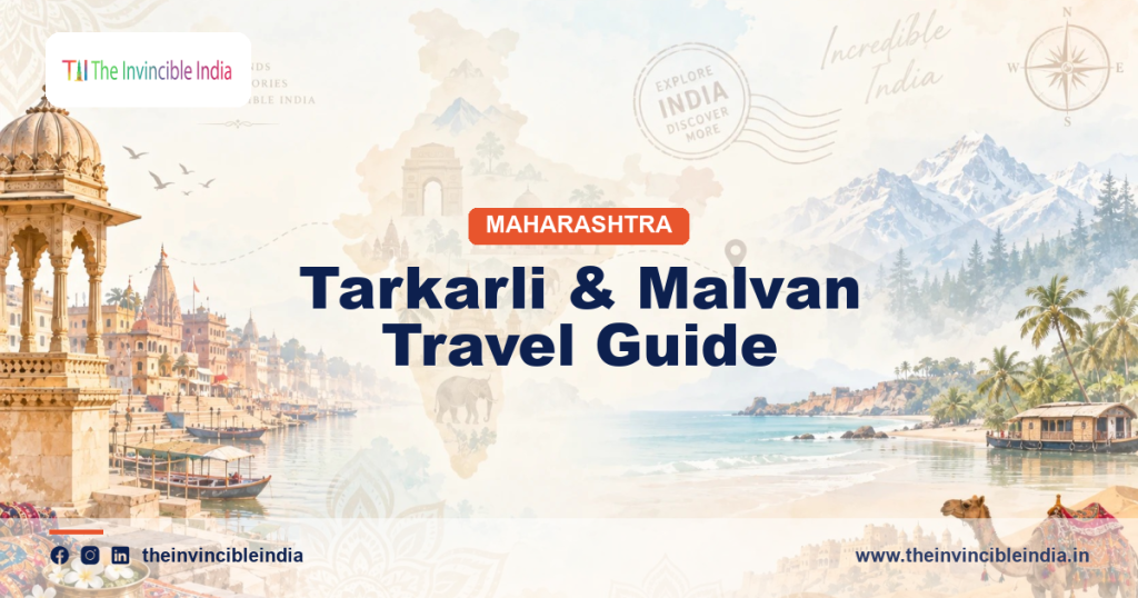 Clear-water beach and the Sindhudurg sea fort on the Tarkarli and Malvan coast of Maharashtra