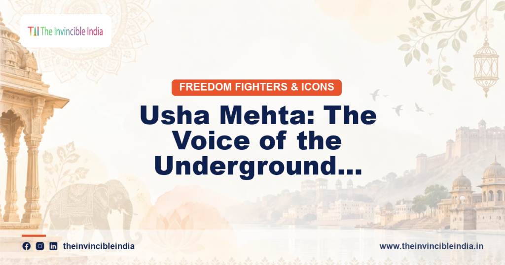 A portrait of Usha Mehta, the voice of the underground Congress Radio
