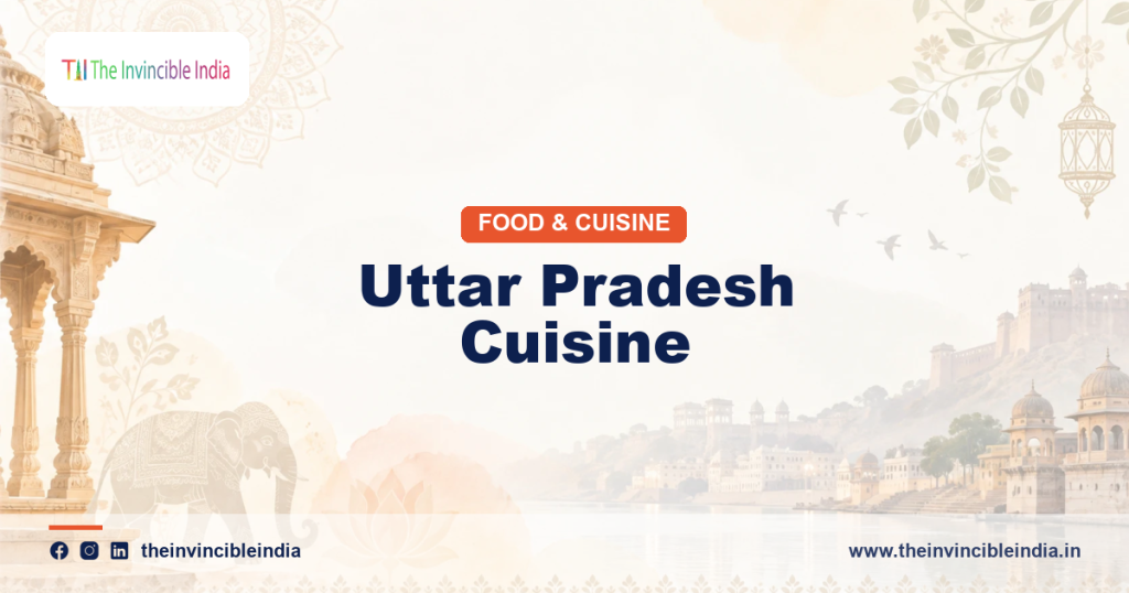 A spread of Uttar Pradesh dishes including kebabs, rotis and curries