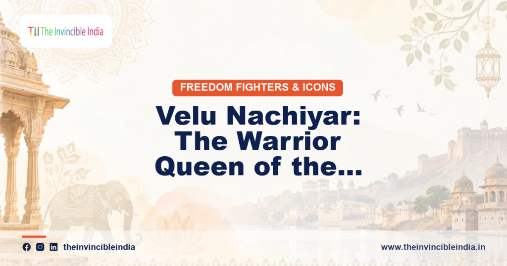 A statue of Velu Nachiyar, the warrior queen of Sivaganga
