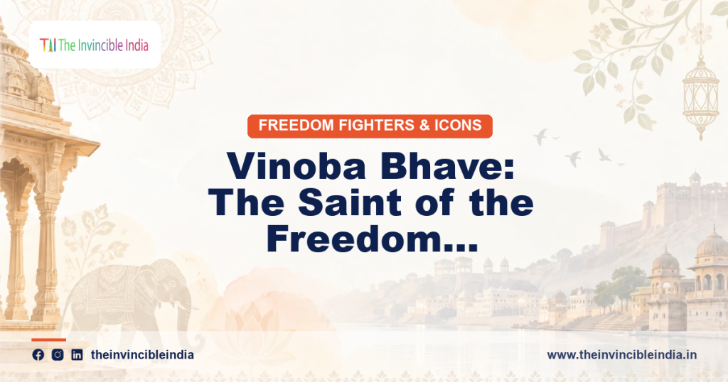 A statue of Vinoba Bhave, leader of the Bhoodan movement