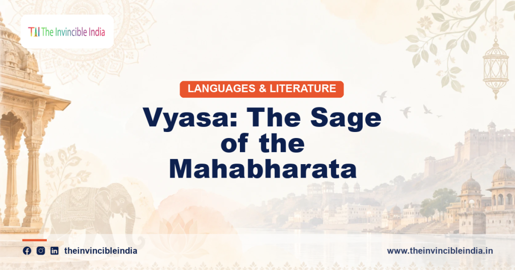 Traditional depiction of the sage Vyasa, compiler of the Mahabharata